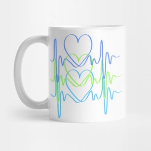 Neon Heart Beats Mug